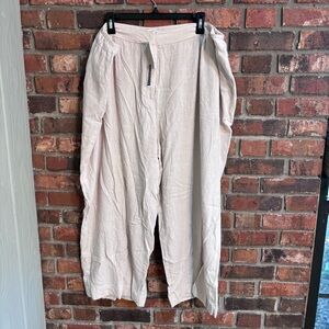 NWT Bar lll womens suit separates linen blend cropped pants flax 20W